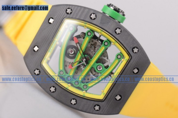 1:1 Replica Richard Mille RM 59-01 Watch PVD Black Bezel Yellow Rubber